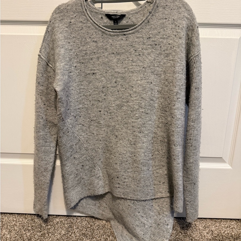 Simply Vera Vera Wang Asymmetrical Gray Sweater